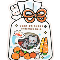 Kawaii Fruit Planner Stickers: Orange Bunny Carrots